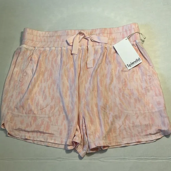 Splendid Large Shorts Mist Treatment Super Soft Grapefruit pink pockets NWT