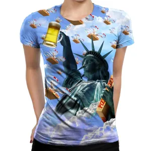 Statue Of Merica Womens T-Shirt