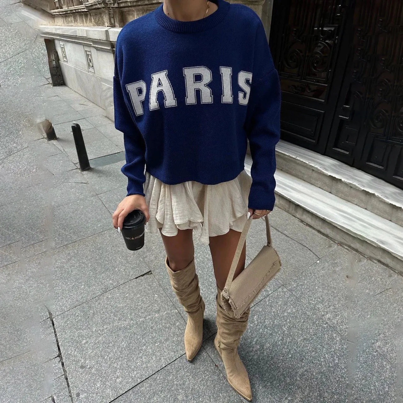 Streetwear Round Neck Loose Sweater