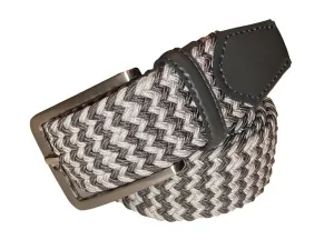 Stretch Braided Belt - Grey/White