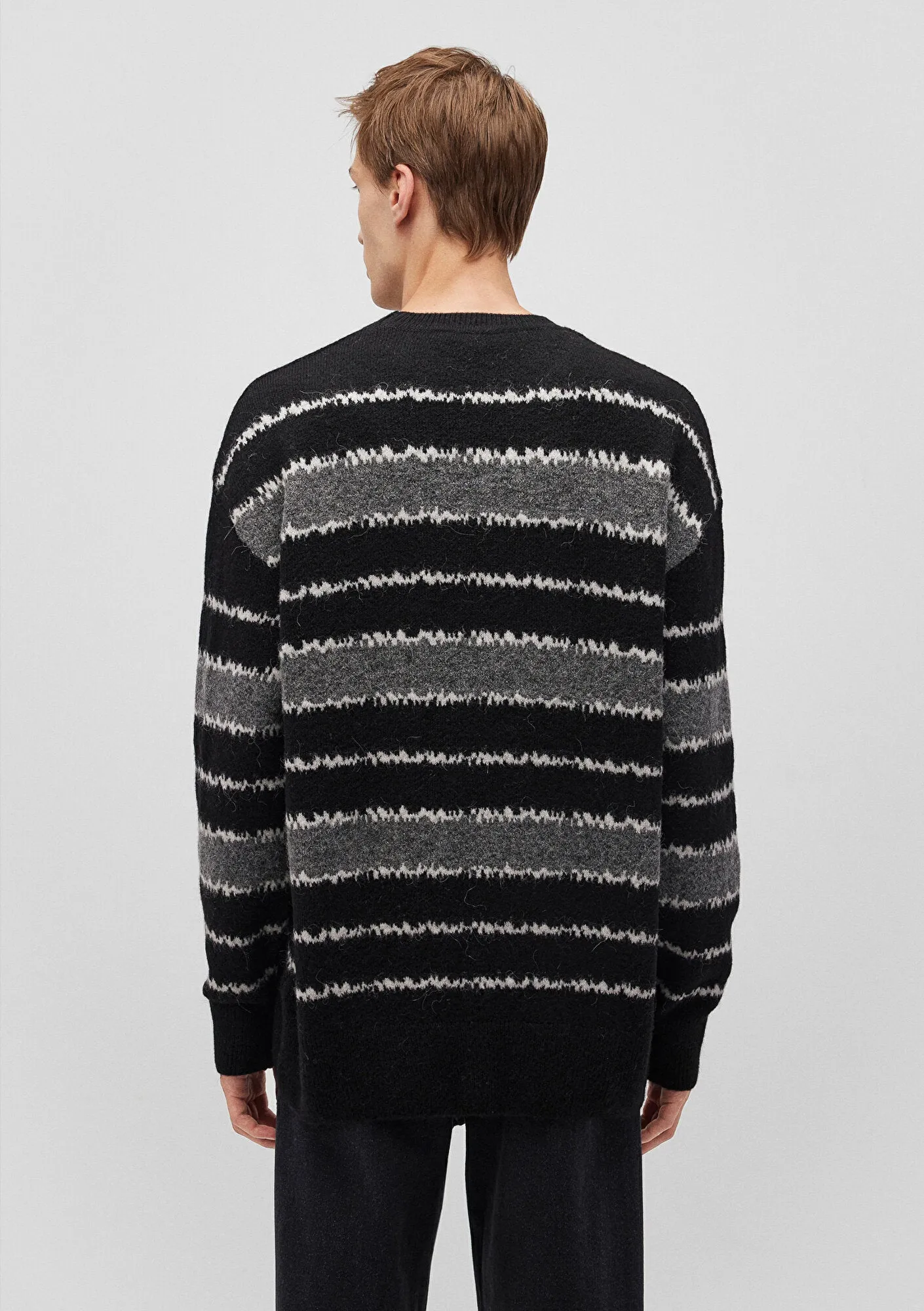 Striped Black Wool Blend Sweater