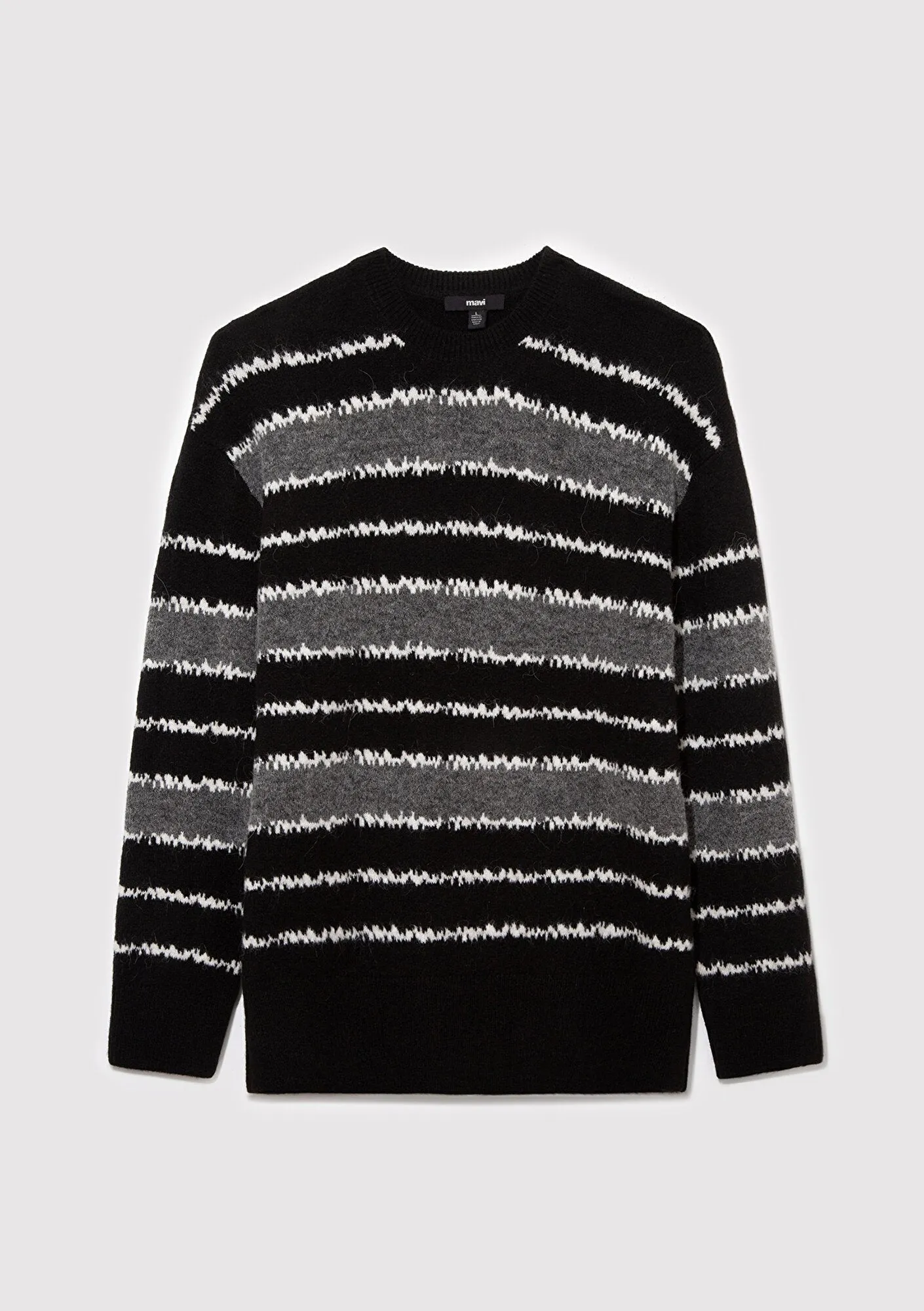 Striped Black Wool Blend Sweater