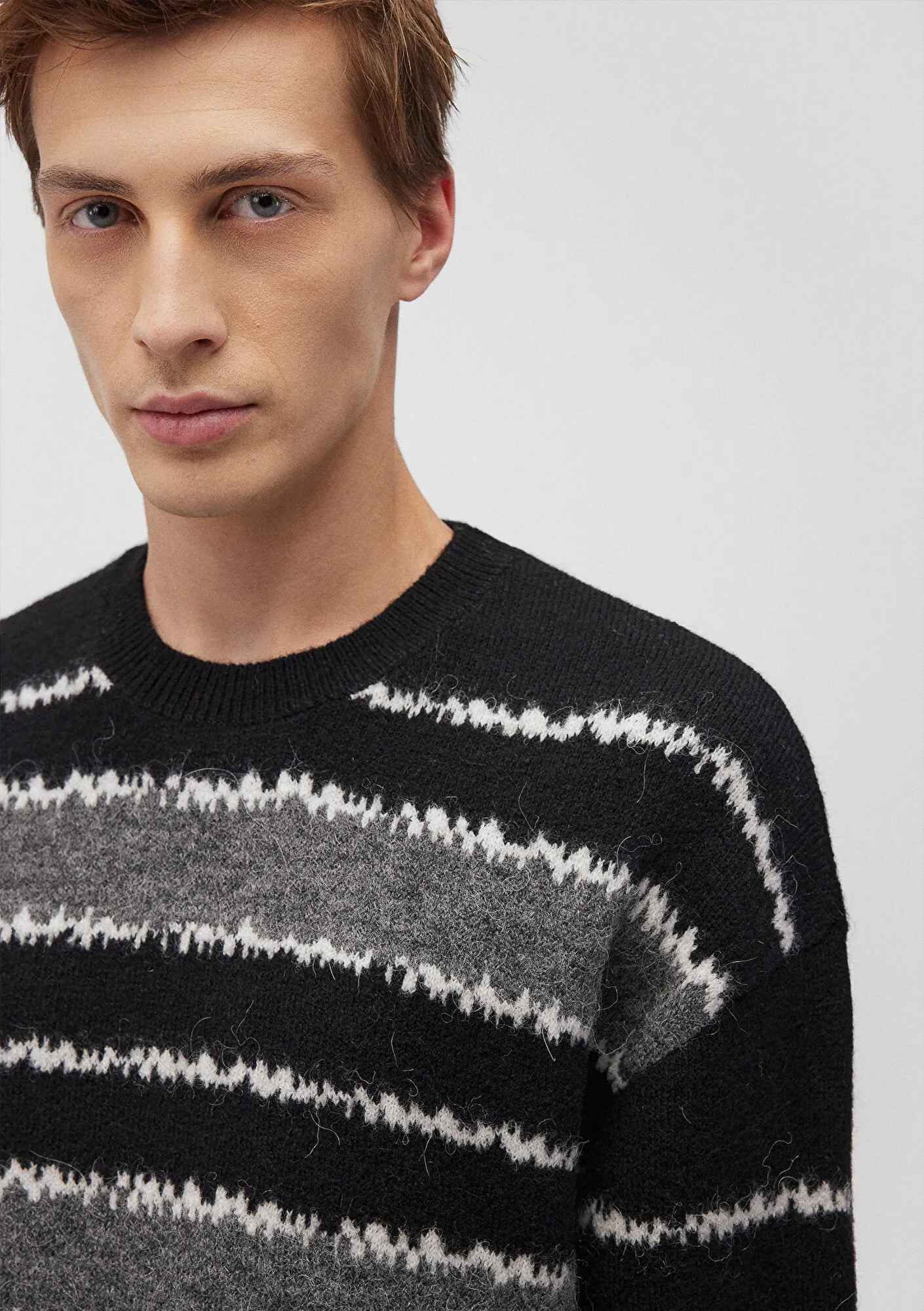 Striped Black Wool Blend Sweater