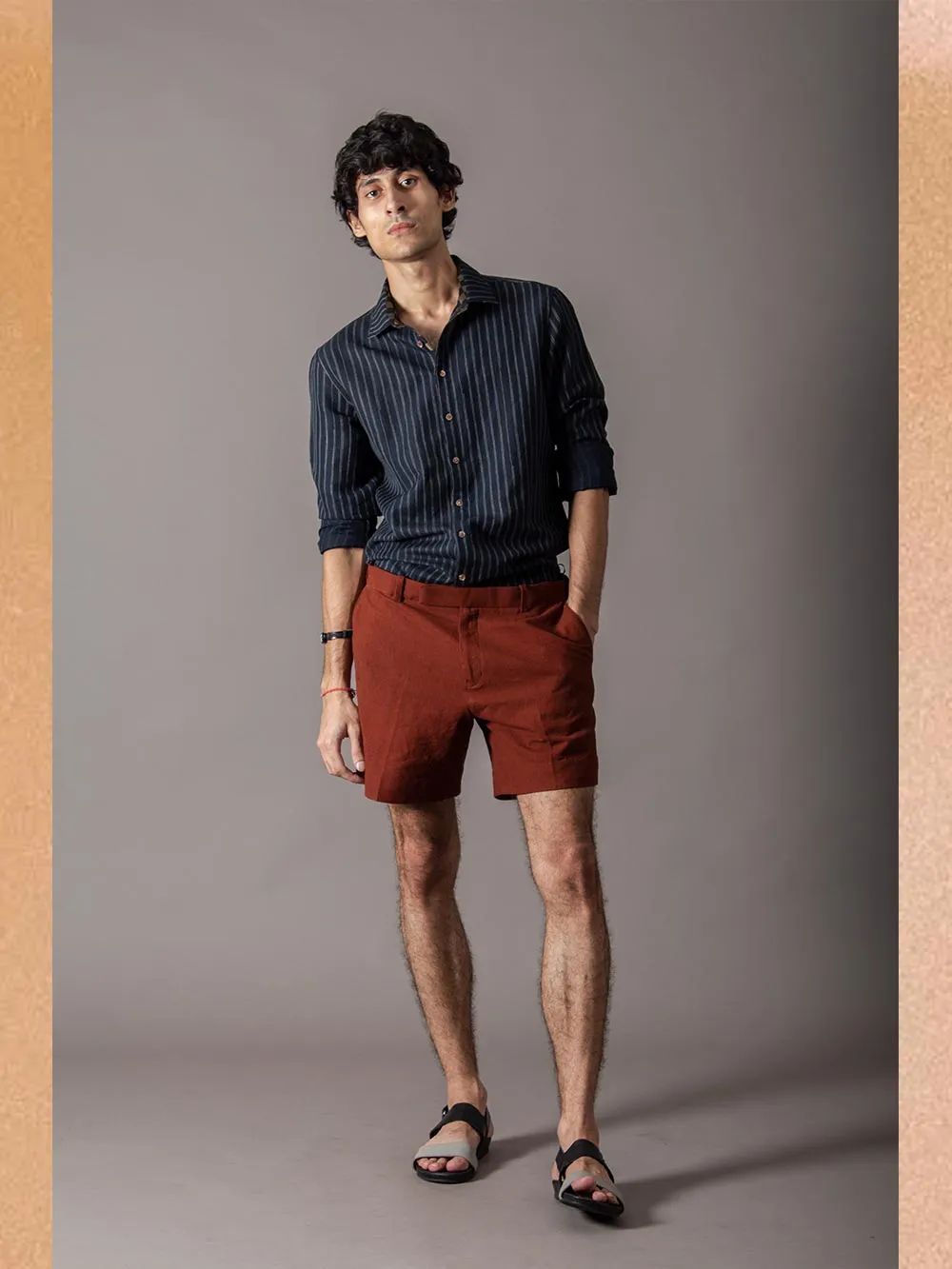 SUKETDHIR   I   SD Shorts Pant | Heavy Cotton | Dark Rust