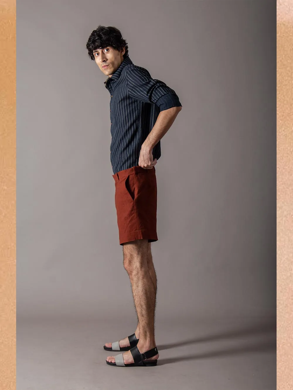 SUKETDHIR   I   SD Shorts Pant | Heavy Cotton | Dark Rust