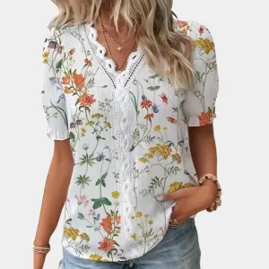 Suus - Floral blouse with lace
