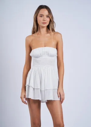 Suzie White Ruffled Romper