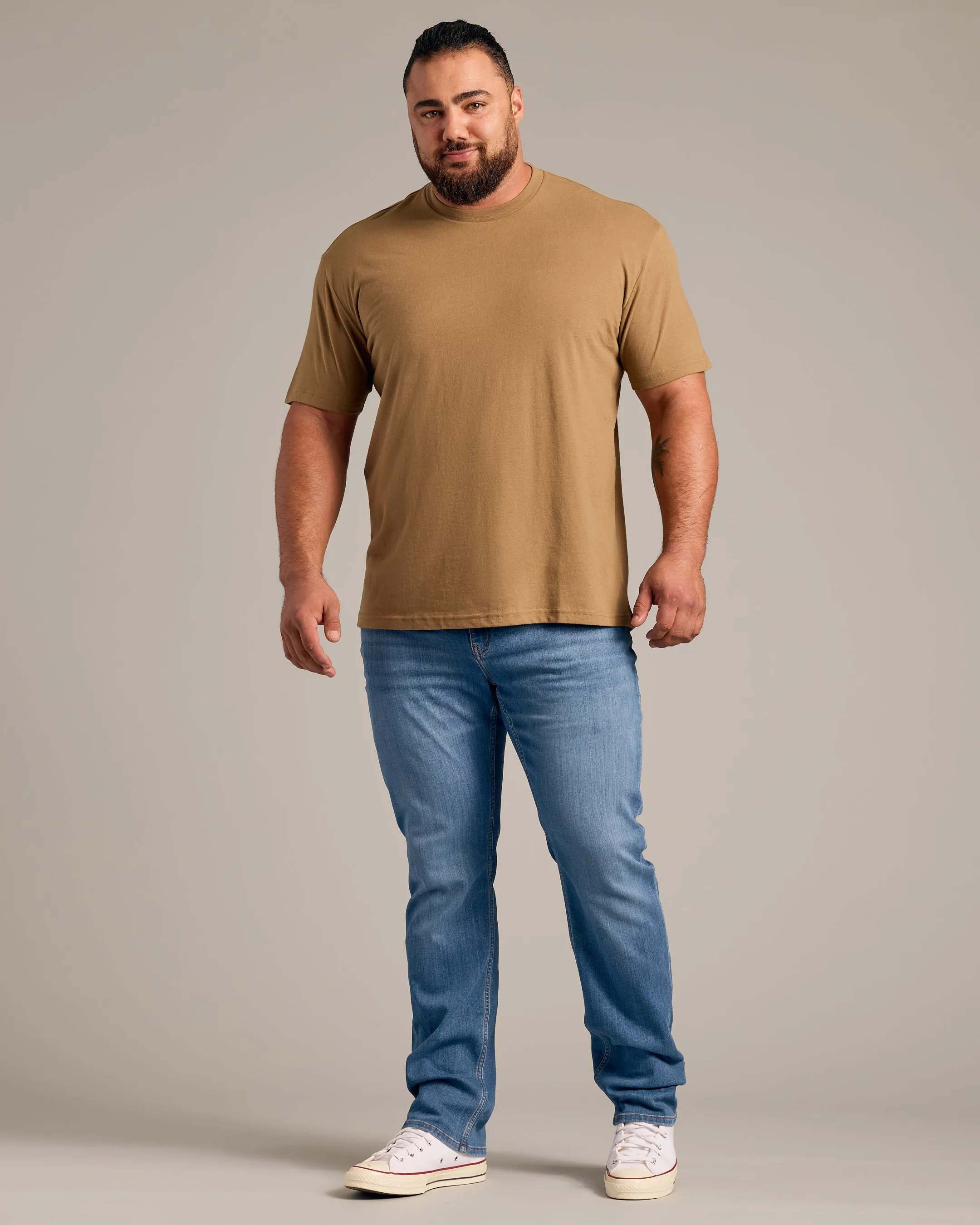 Tan 499 Short Sleeve Crew Neck Tee