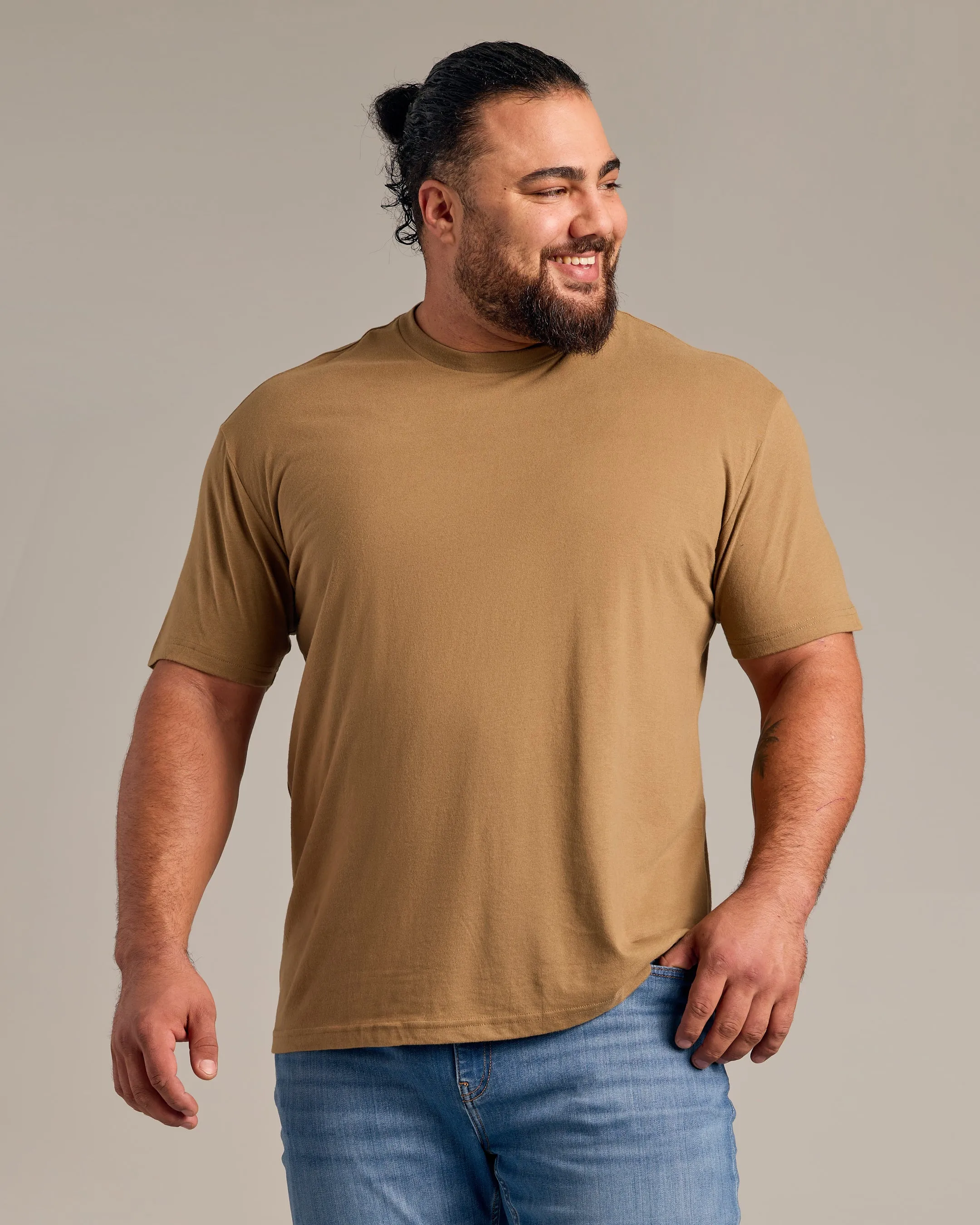 Tan 499 Short Sleeve Crew Neck Tee