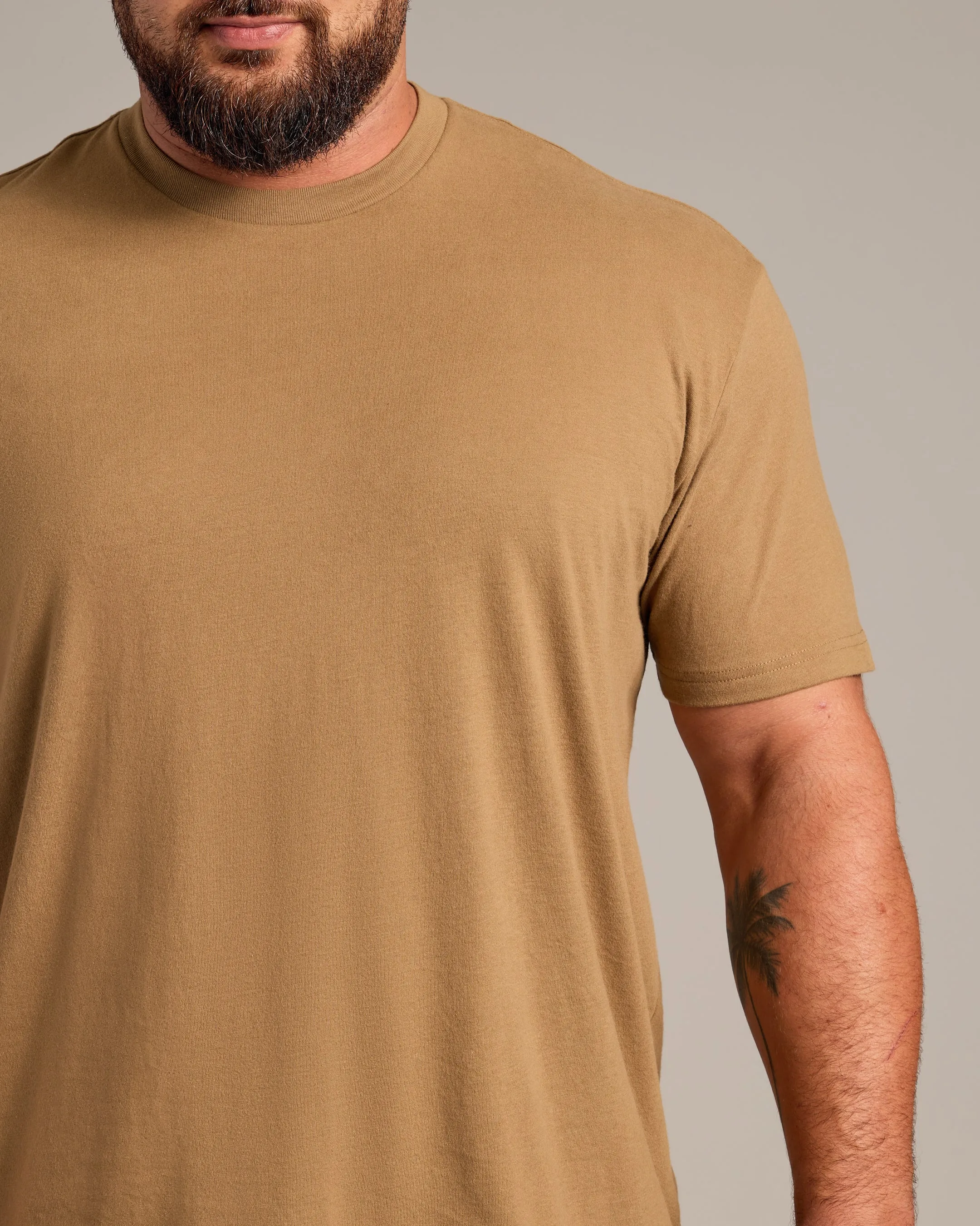 Tan 499 Short Sleeve Crew Neck Tee