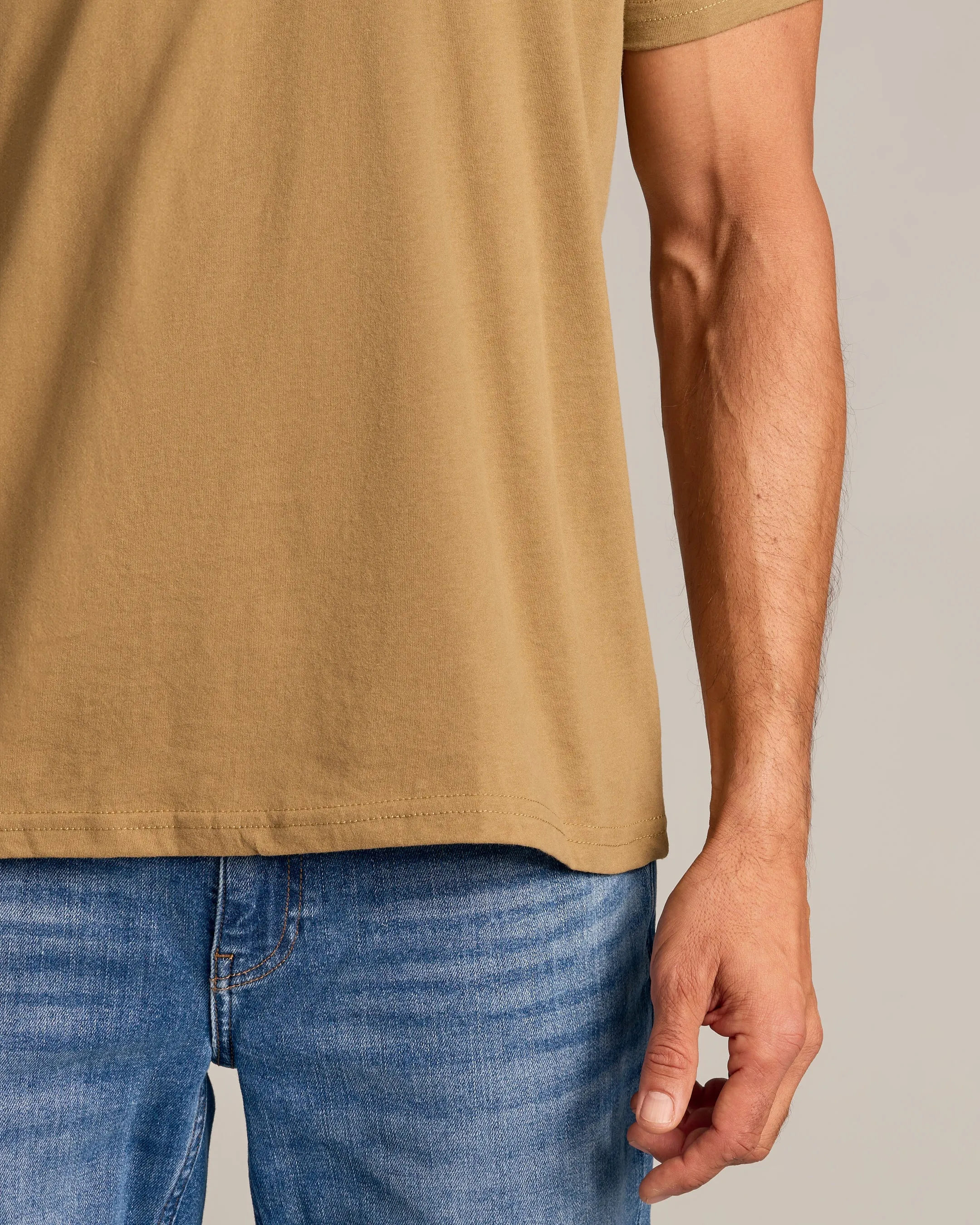 Tan 499 Short Sleeve Crew Neck Tee