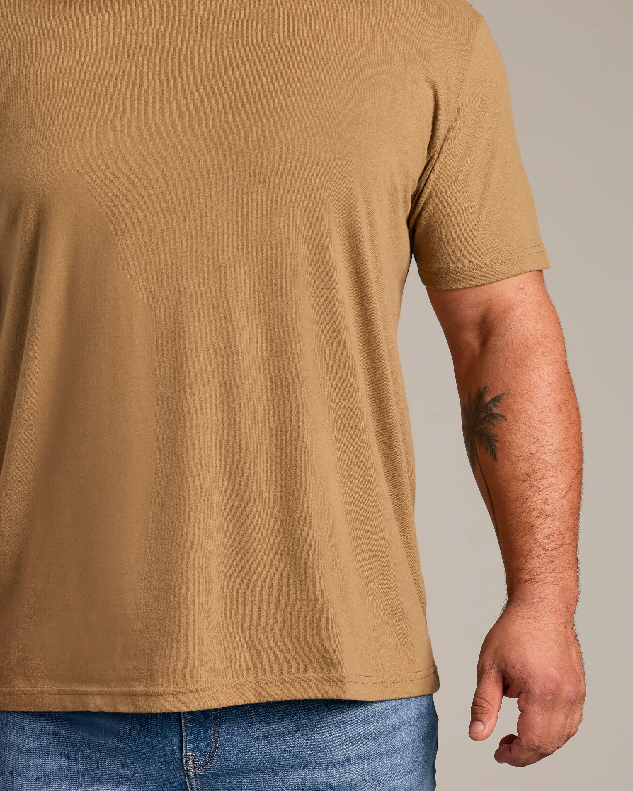 Tan 499 Short Sleeve Crew Neck Tee