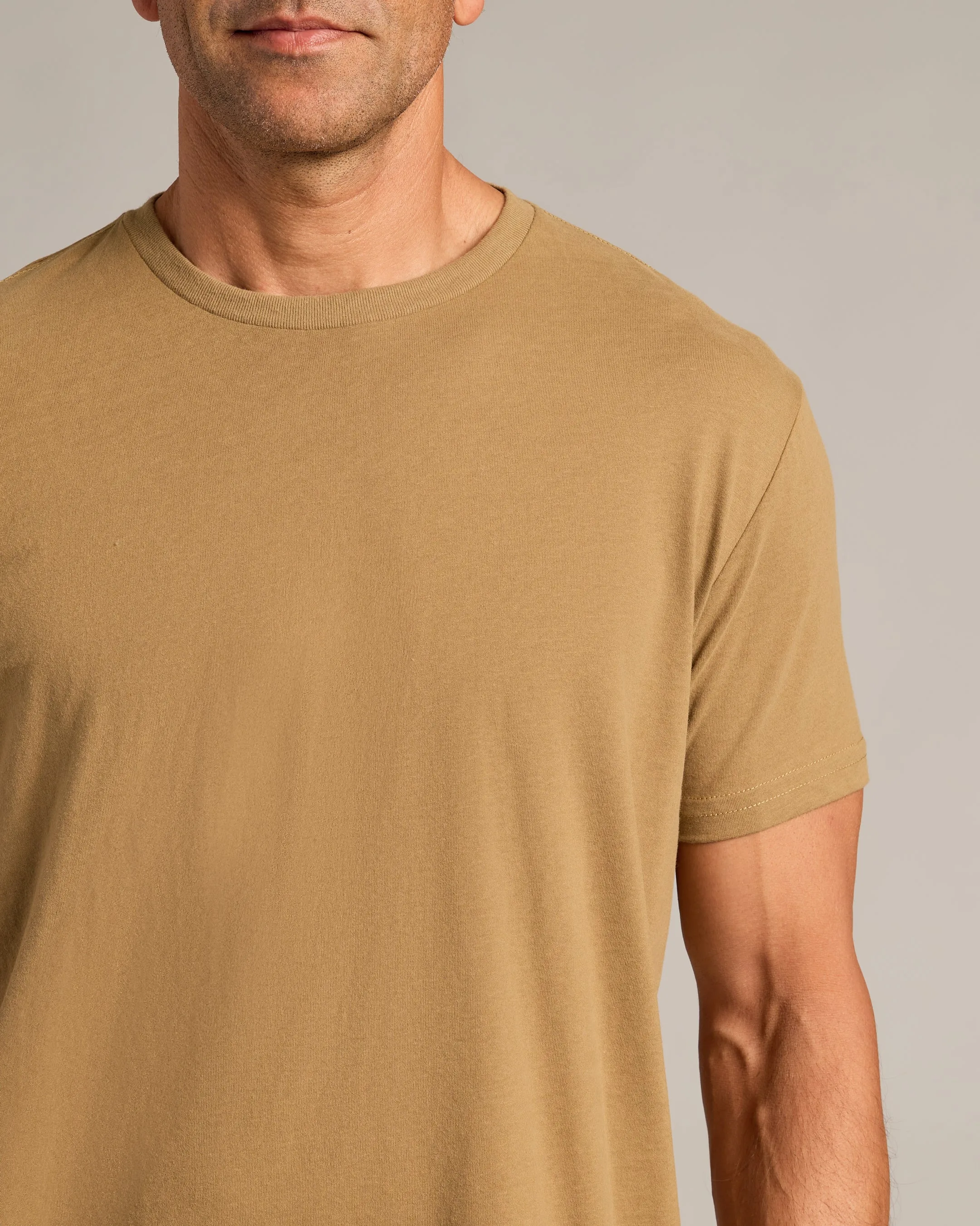Tan 499 Short Sleeve Crew Neck Tee