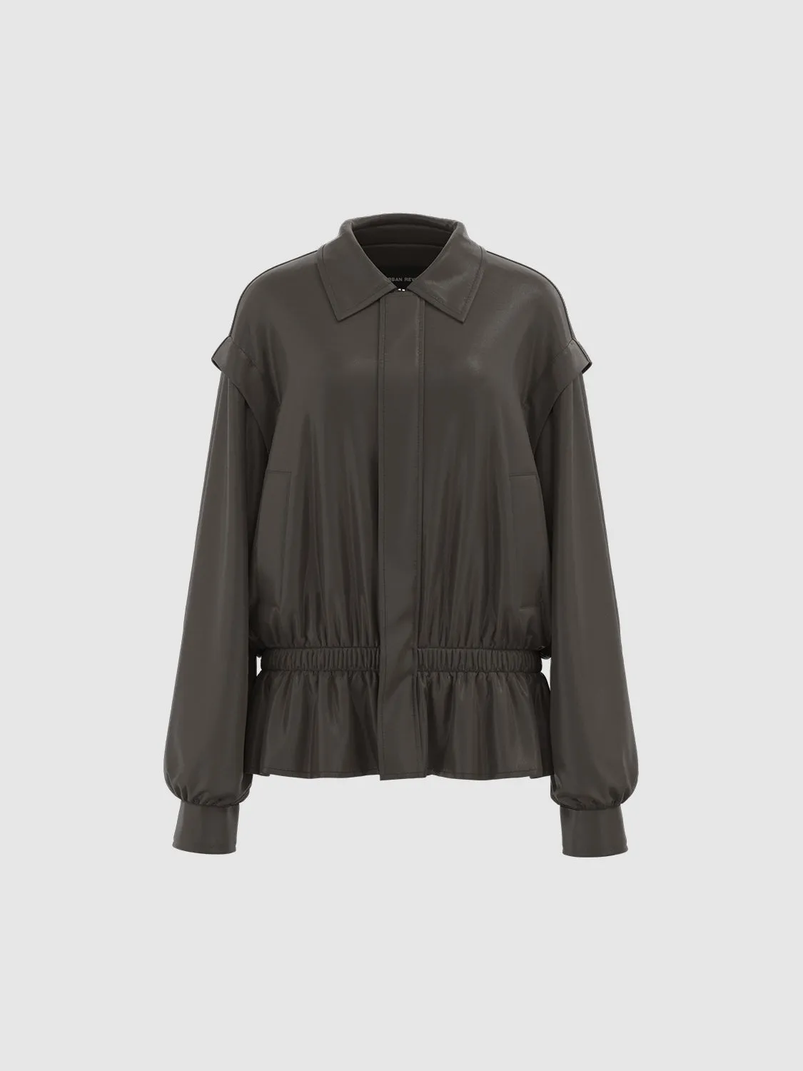 Tapered Waist Vegan Leather Jackets