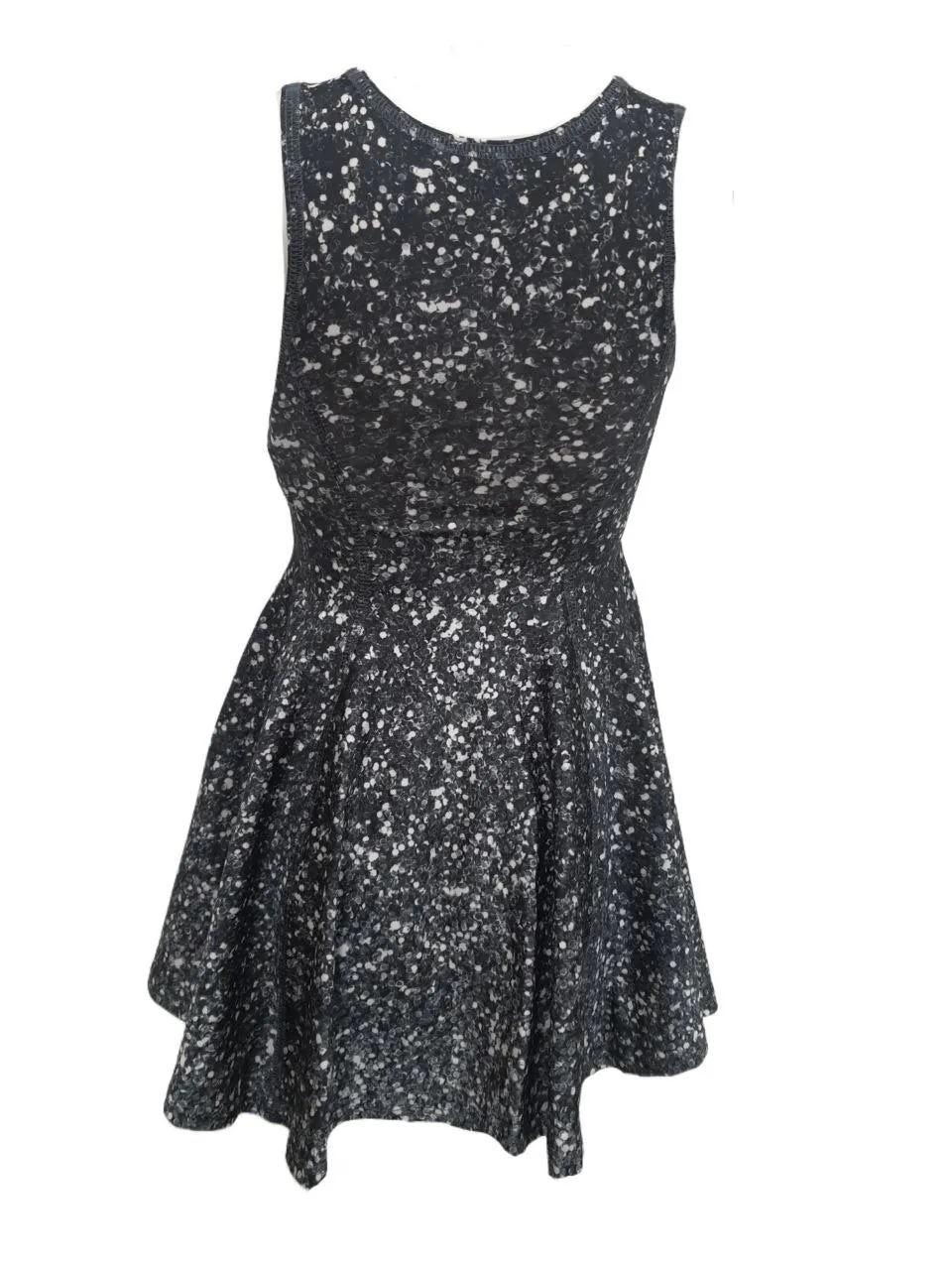 TEREZ Girl's Black Heathered Stars Dress #6003986 5 Years NWT