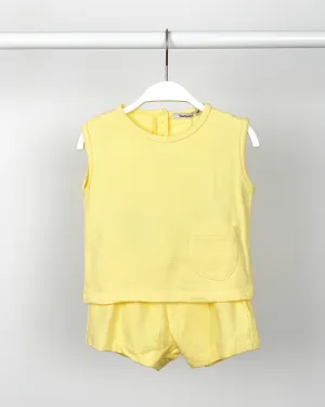 Terry Towelling Lemon Vest & Shorts