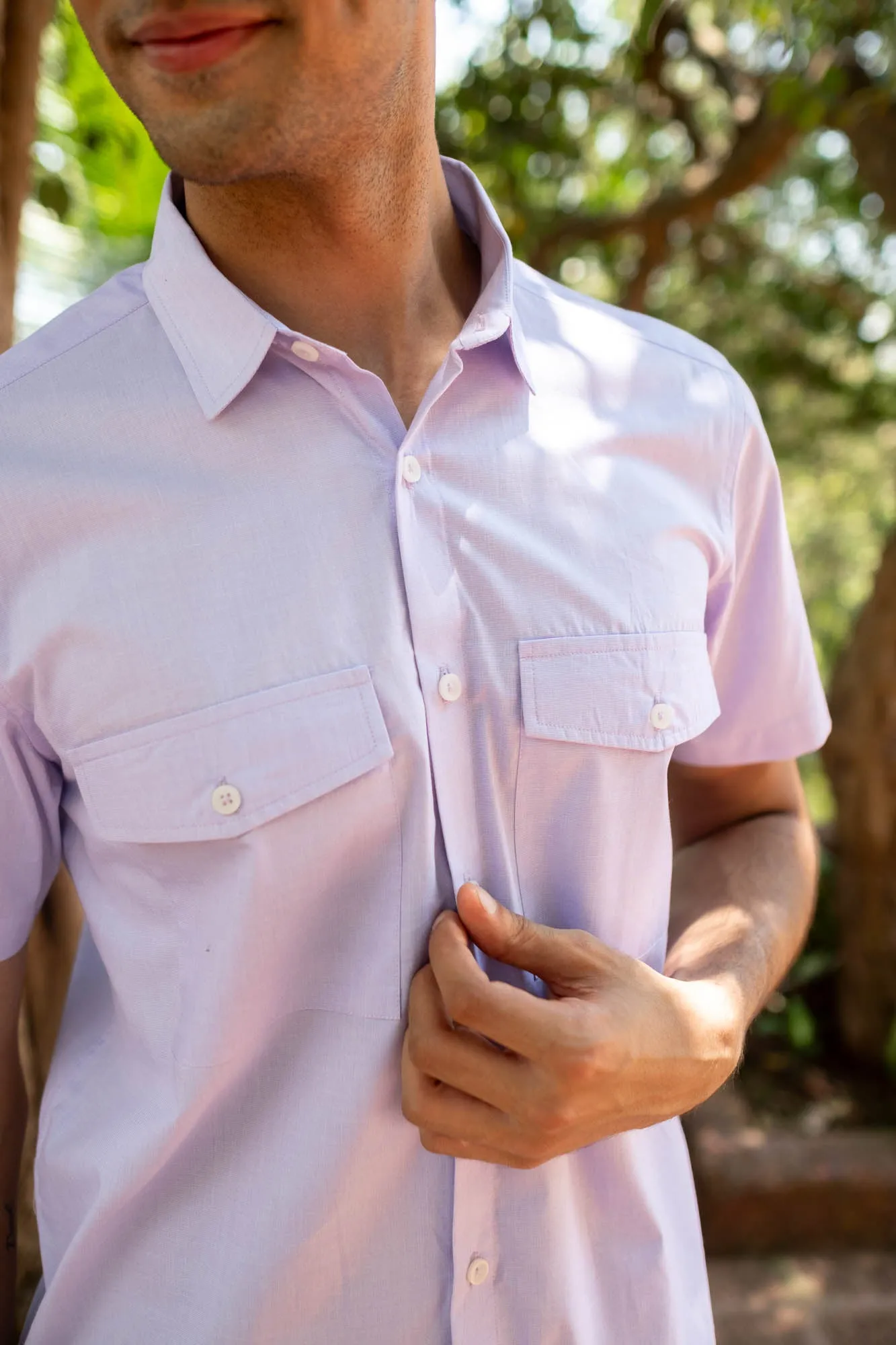 The Egyptian Cotton Double Pocket Shirt | Short Sleeve