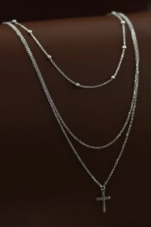 The Lea Layered Cross Necklace