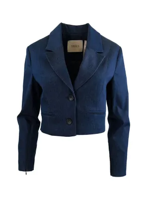 THEO the Label Demeter Crop Denim Blazer