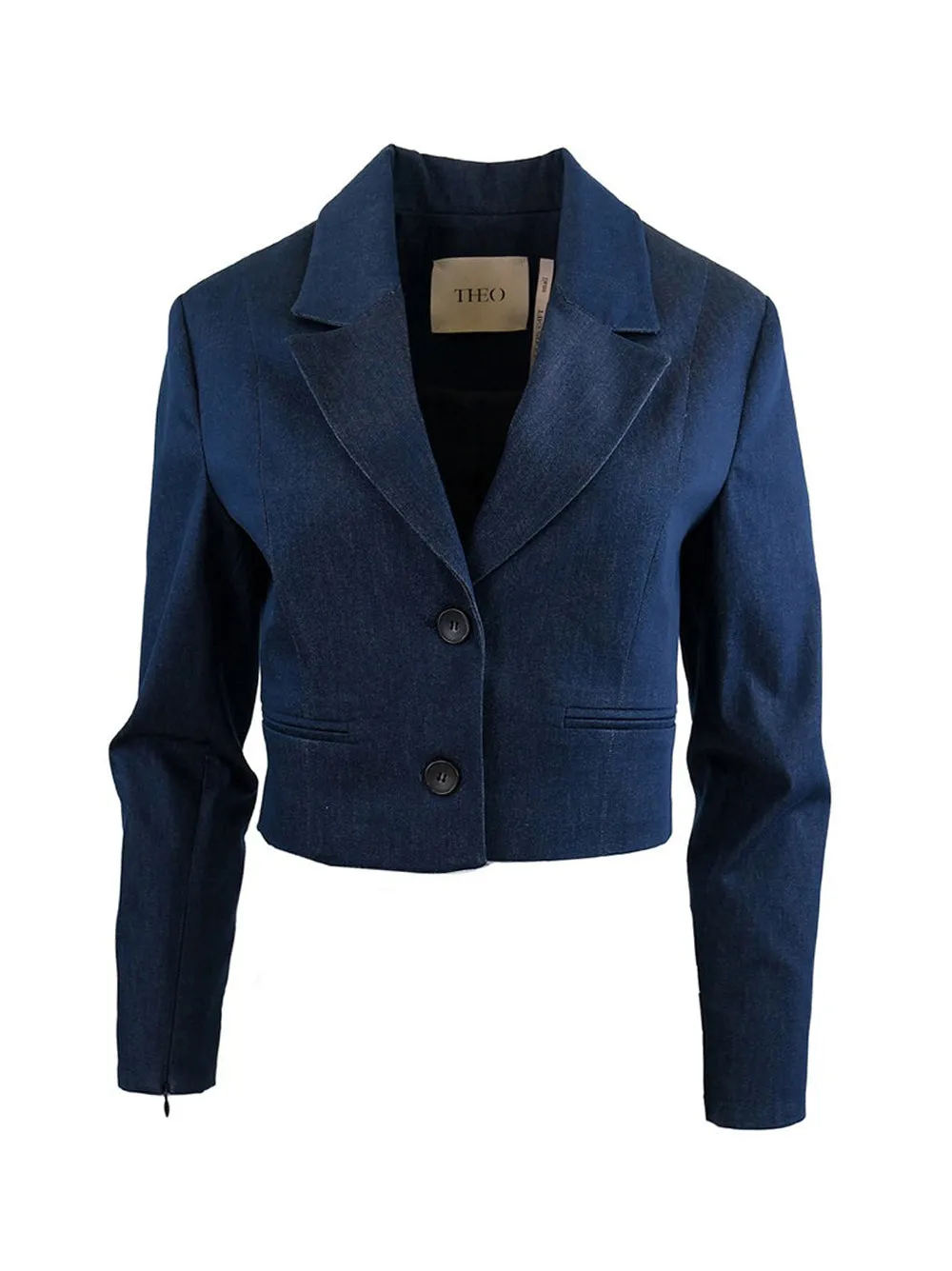 THEO the Label Demeter Crop Denim Blazer