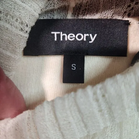 Theory Womens Layered Look Lace Neck Sweater Size Small