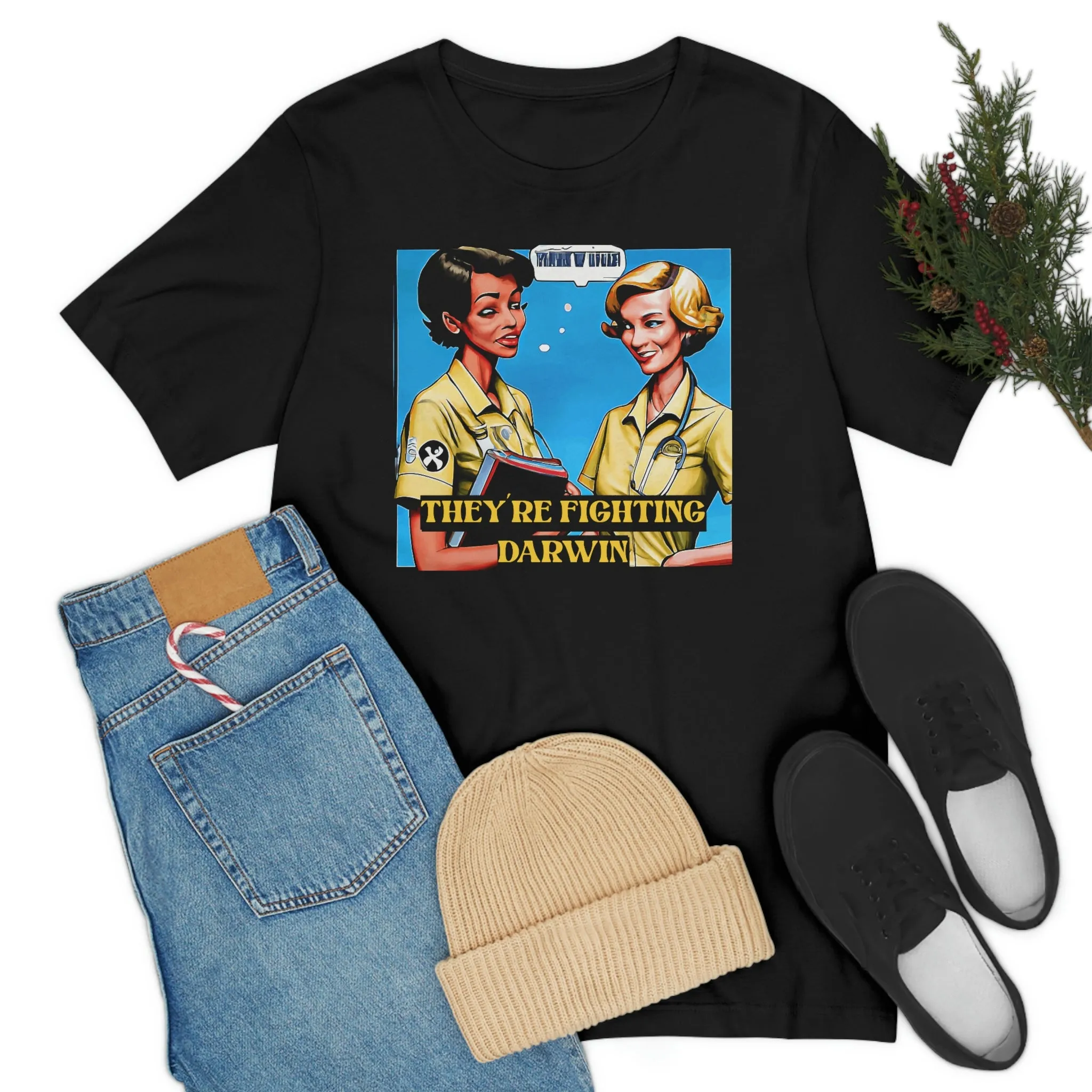 They're Fighting Darwin Short Sleeve Tee
