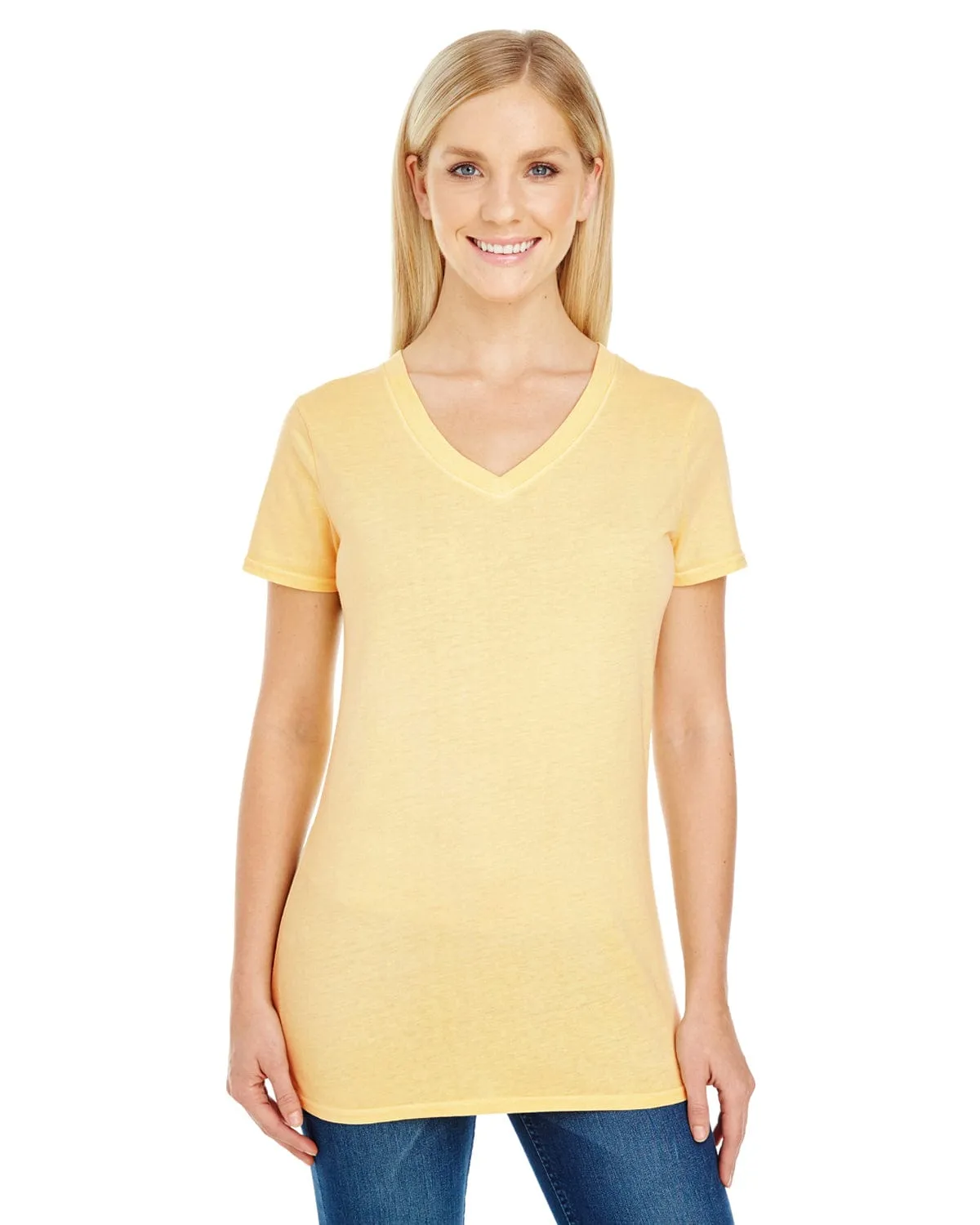 Threadfast Apparel Ladies Pigment Dye V-Neck Tee