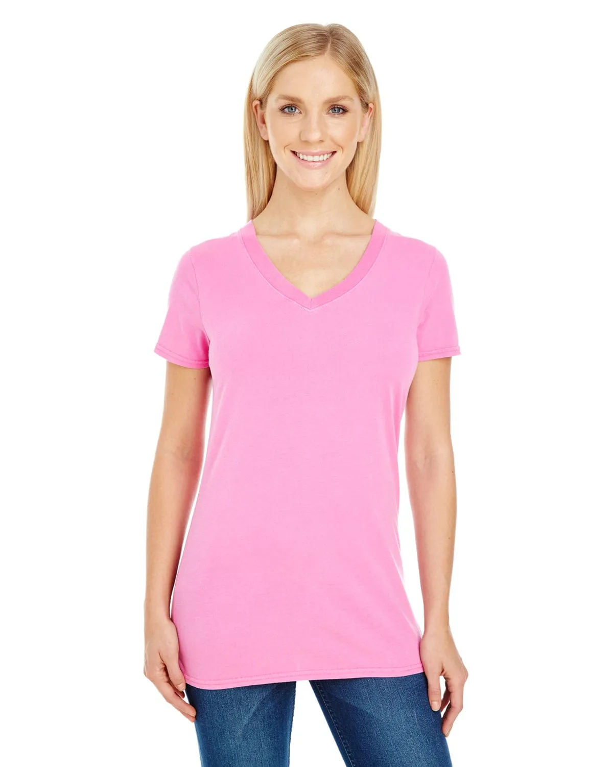 Threadfast Apparel Ladies Pigment Dye V-Neck Tee