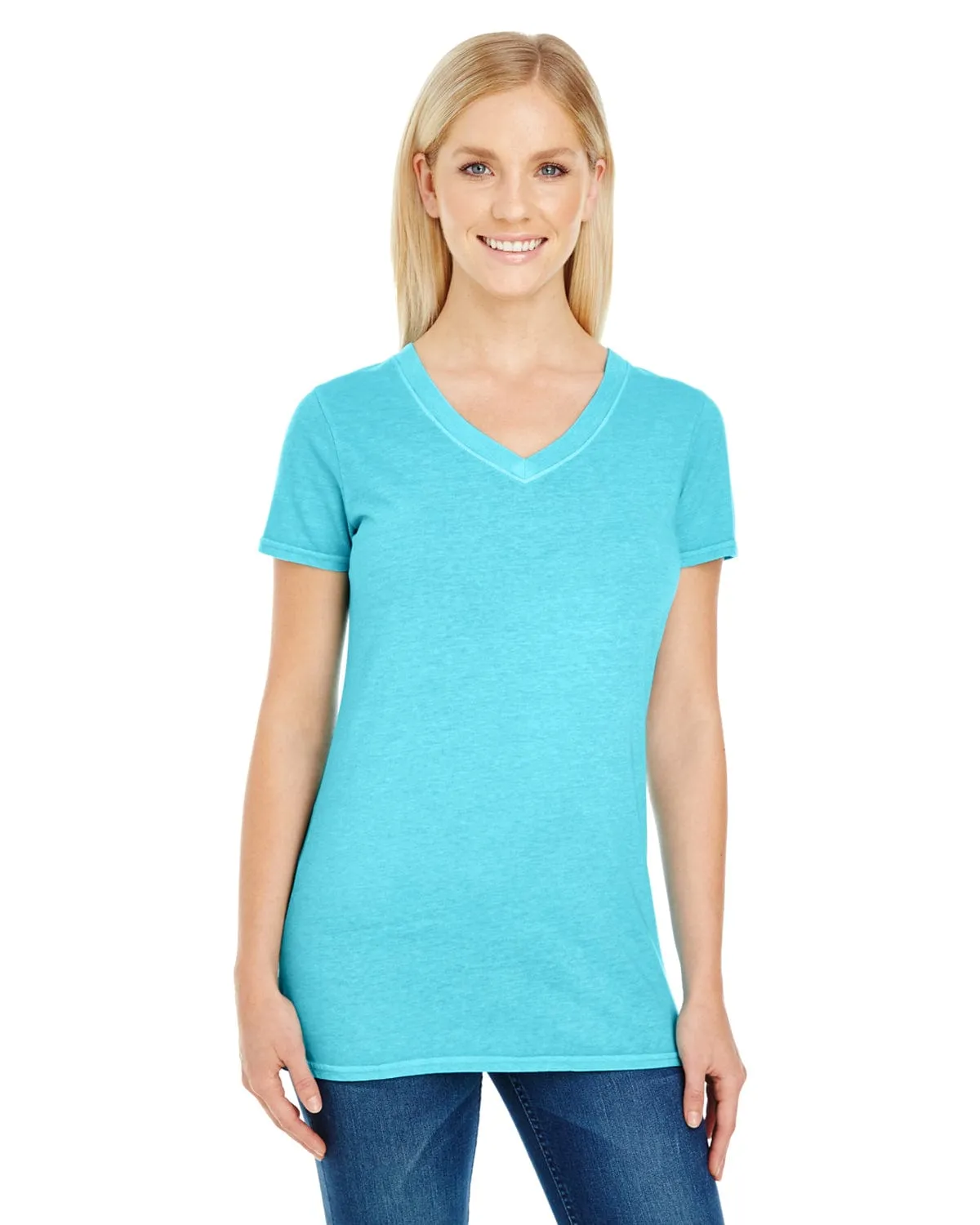 Threadfast Apparel Ladies Pigment Dye V-Neck Tee