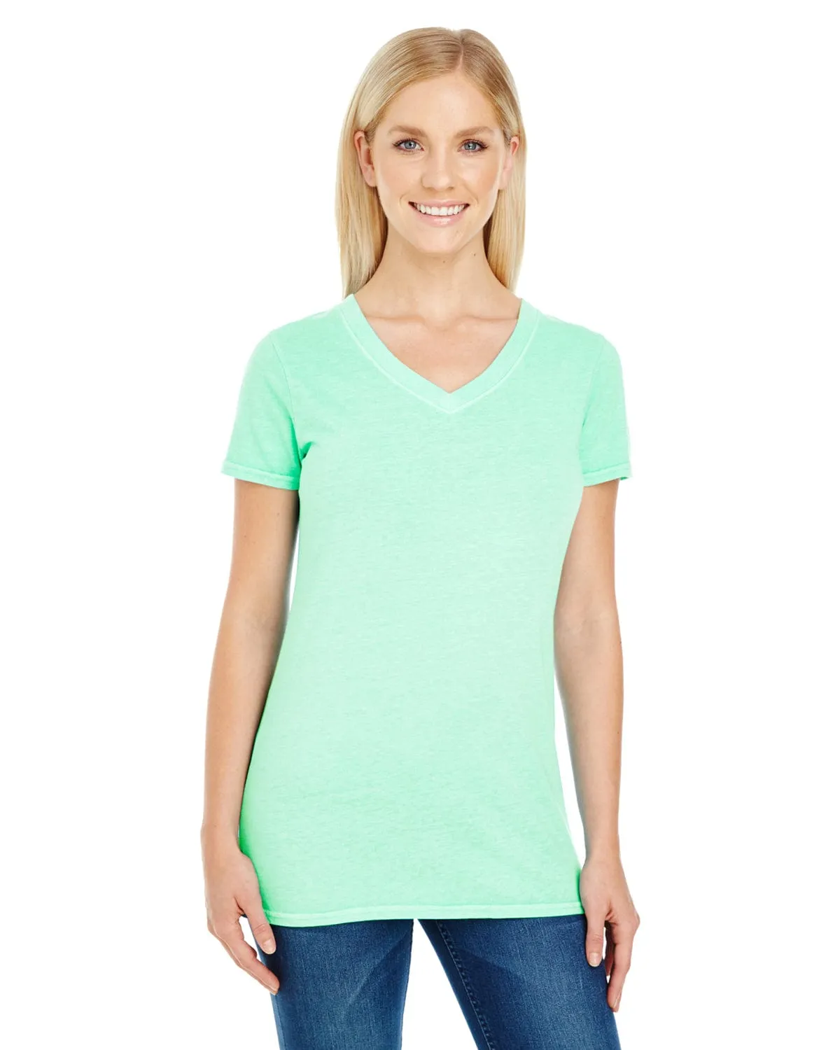 Threadfast Apparel Ladies Pigment Dye V-Neck Tee