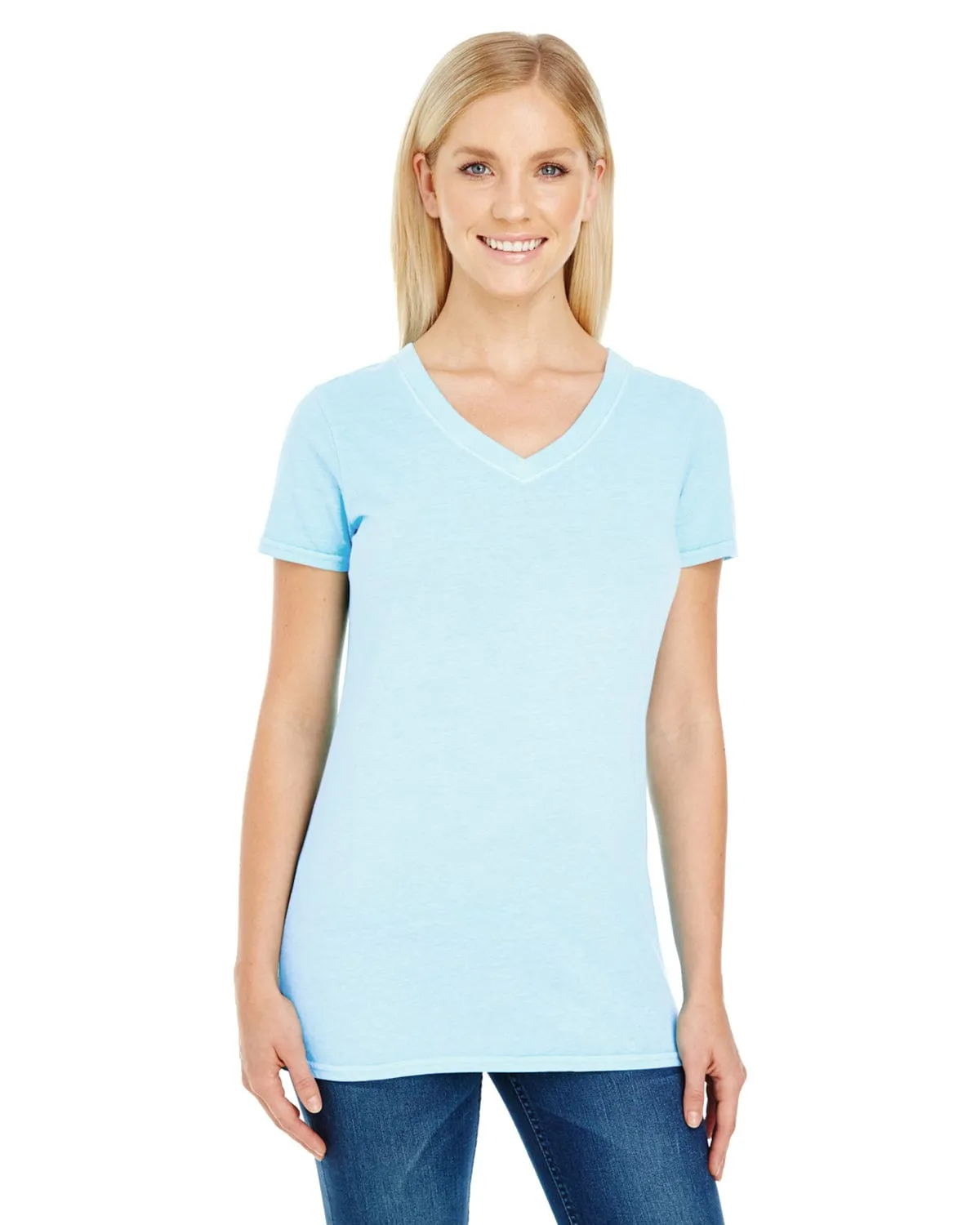 Threadfast Apparel Ladies Pigment Dye V-Neck Tee