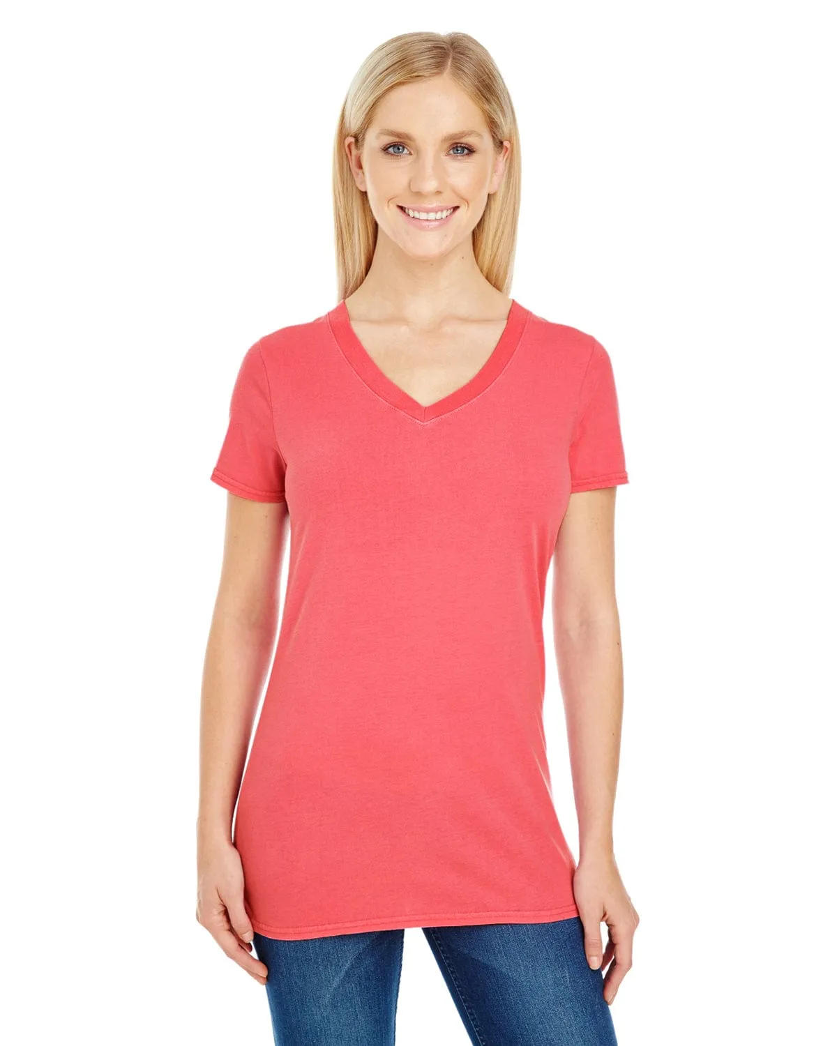Threadfast Apparel Ladies Pigment Dye V-Neck Tee