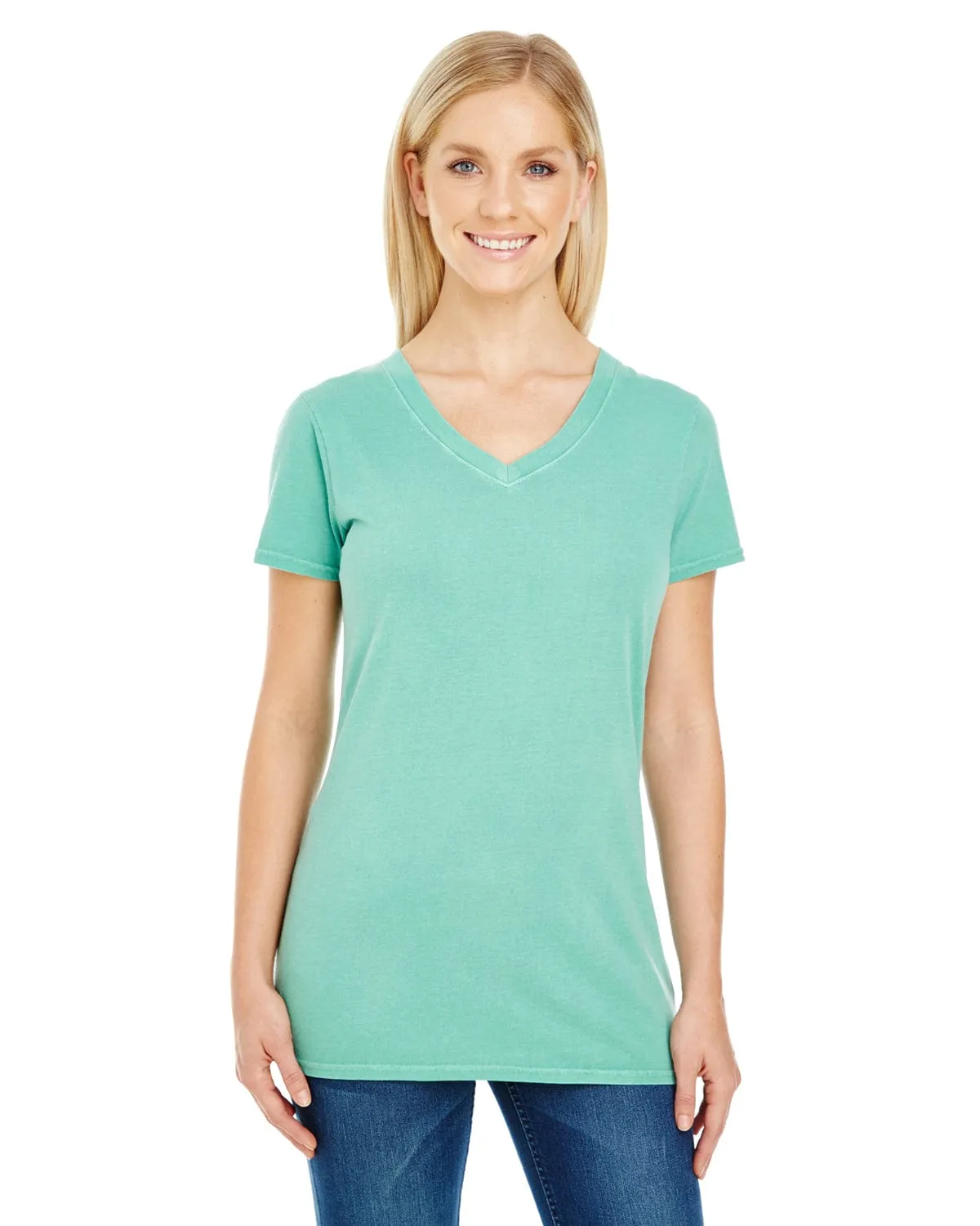 Threadfast Apparel Ladies Pigment Dye V-Neck Tee