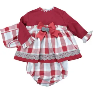 Three piece red checkered set