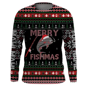 Ugly Fishing Christmas Mahi Mahi Fish Apparel, Merry Fishmas Custom Name Shirts, Christmas Gift for Fisherman FSD2511