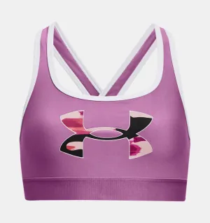 Under Armour Girls' UA Crossback Graphic Sports Bra