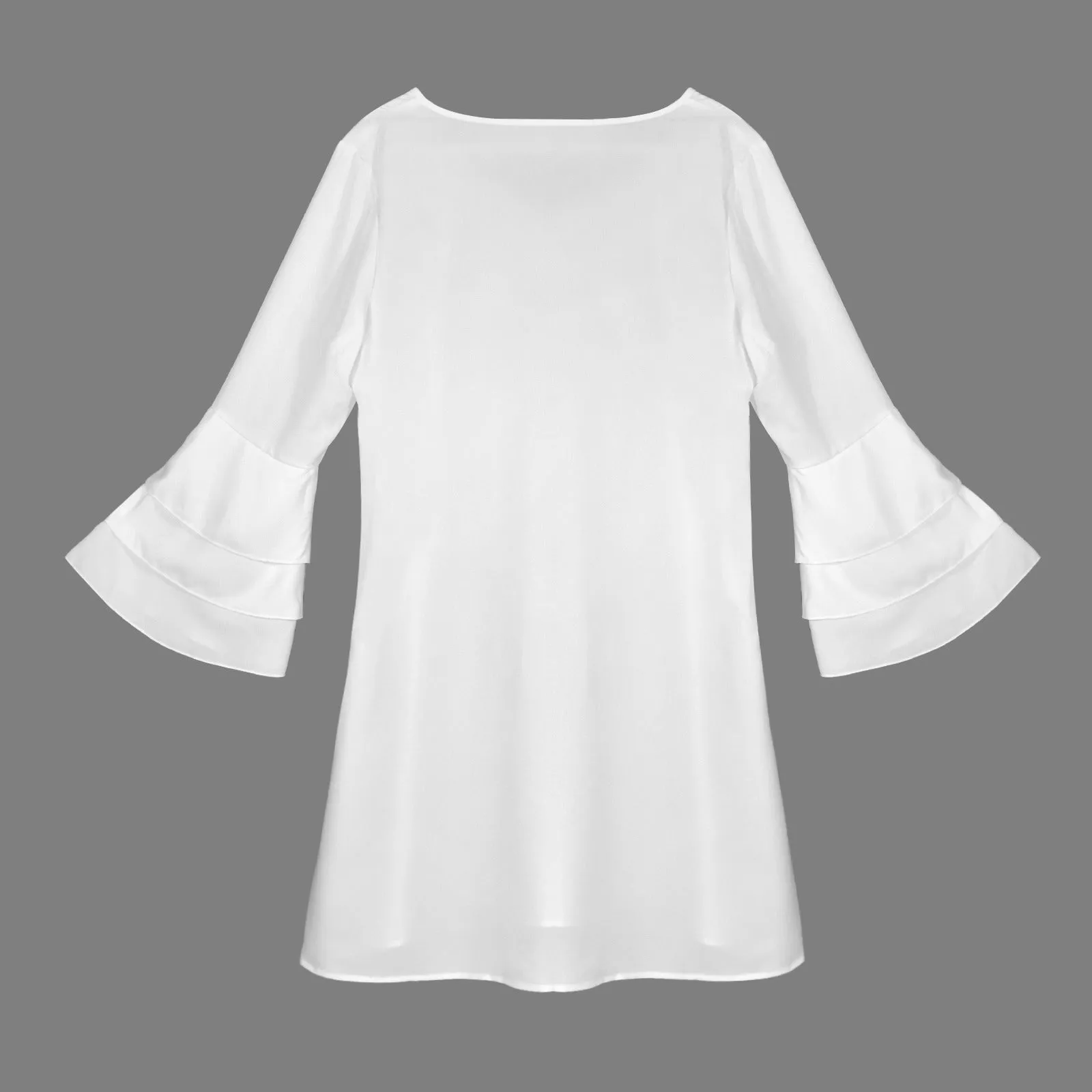 V-neck layered flare sleeved dress