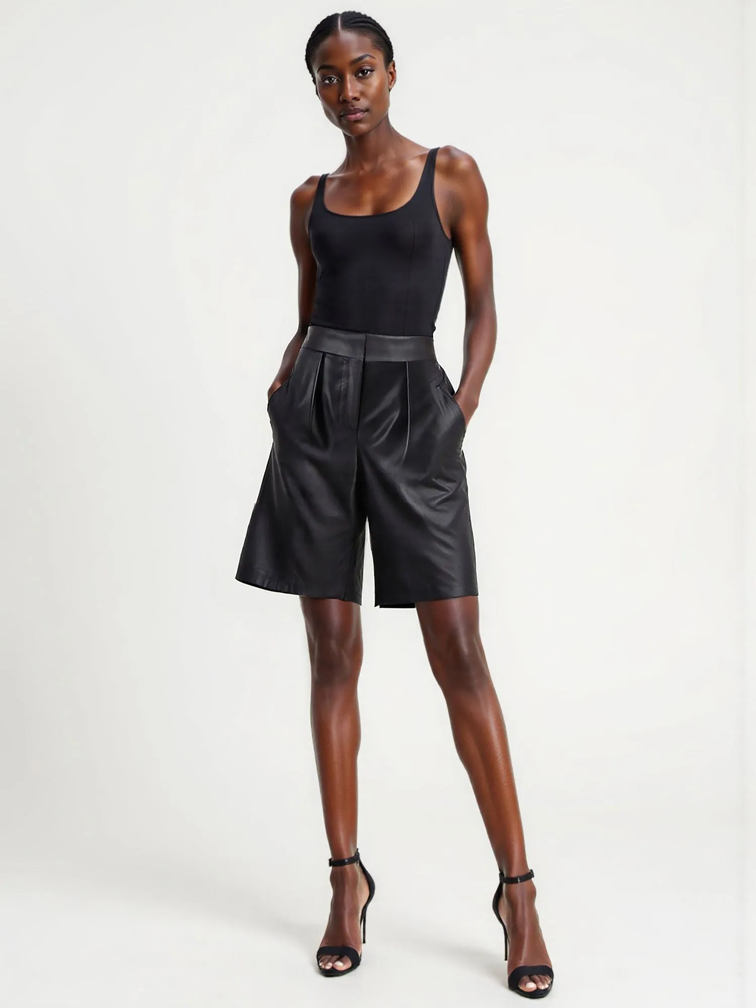 Vegan Leather Bermuda Short