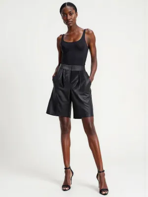 Vegan Leather Bermuda Short