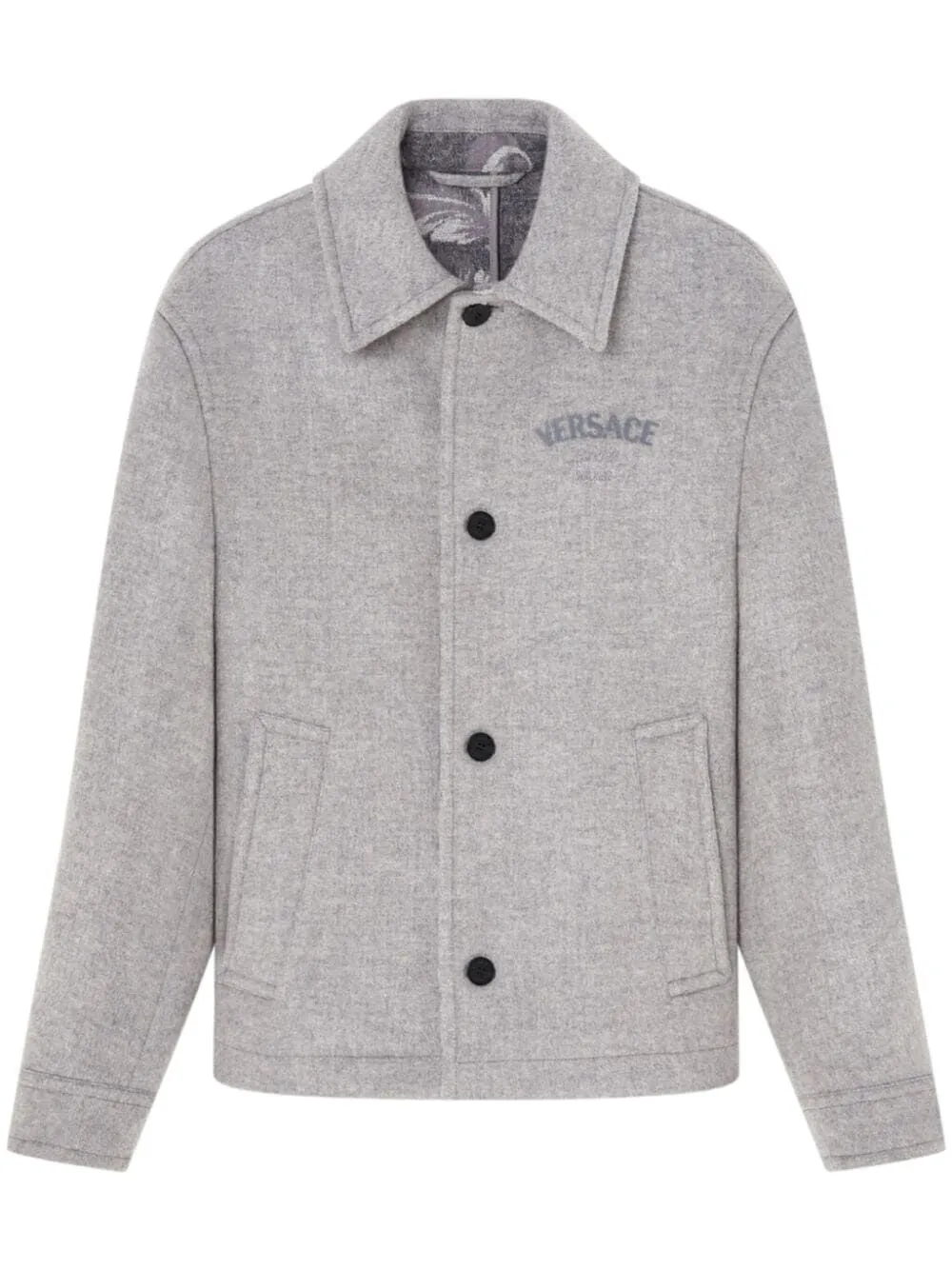 VERSACE Heavy Wool Blouson with Embroidered Details