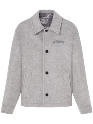 VERSACE Heavy Wool Blouson with Embroidered Details