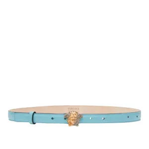 VERSACE LA MEDUSA CRYSTAL LEATHER BELT SPLASH-ORO