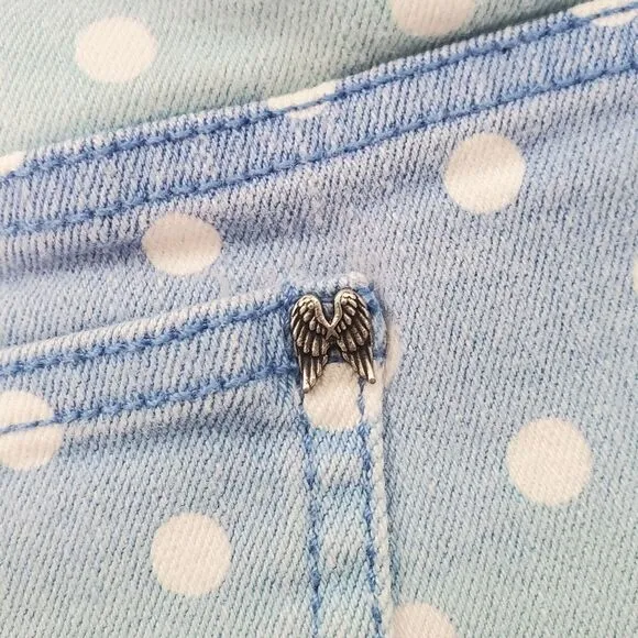 Victoria's Secret 2 Boyfriend Shorts Low Rise Blue Ombre Polka Dot Frayed Hem