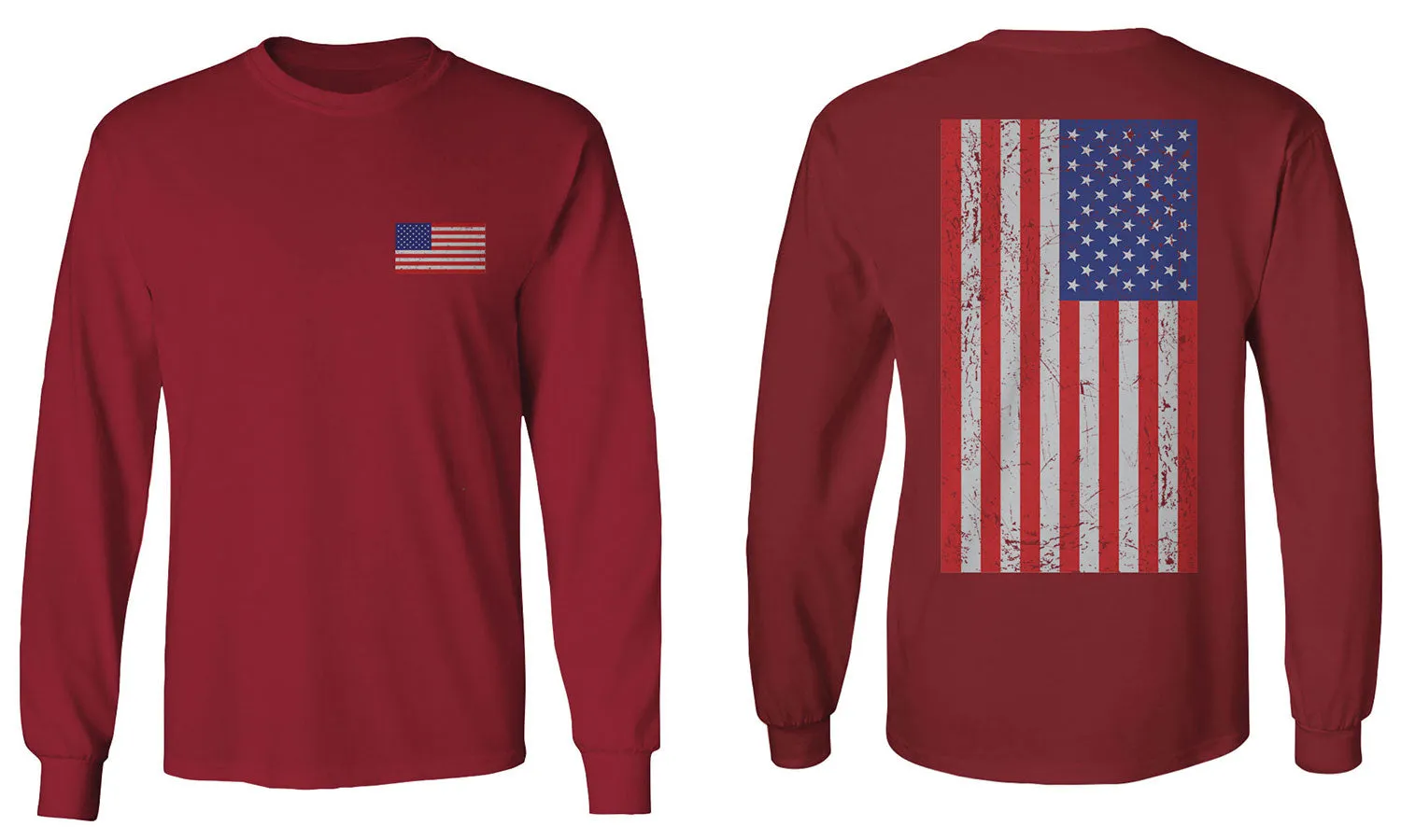 Vintage American Flag United States of America USA mens Long sleeve t shirt