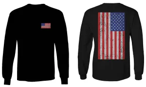 Vintage American Flag United States of America USA mens Long sleeve t shirt
