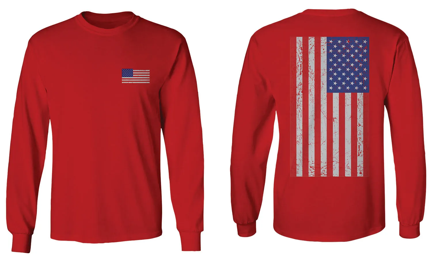 Vintage American Flag United States of America USA mens Long sleeve t shirt