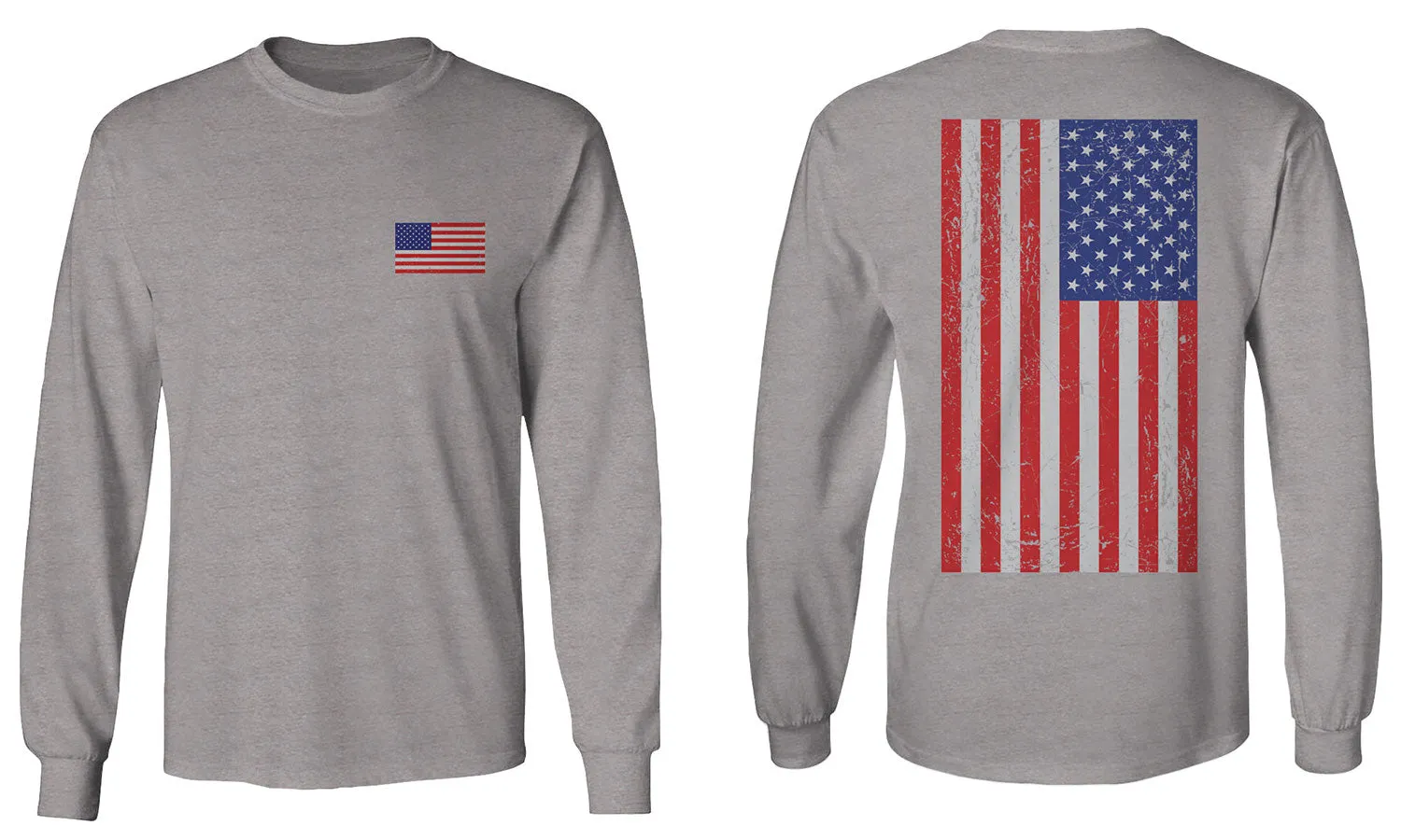 Vintage American Flag United States of America USA mens Long sleeve t shirt