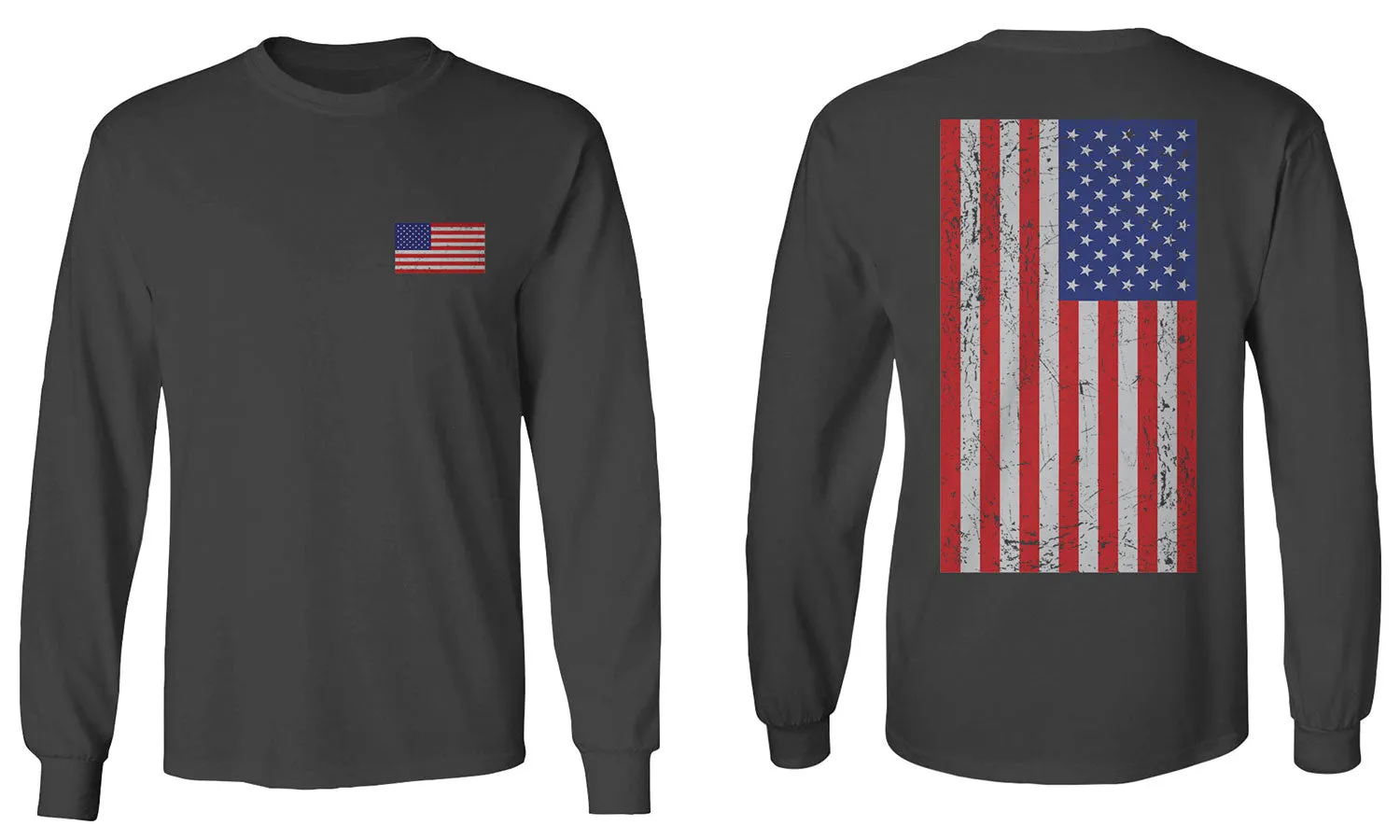 Vintage American Flag United States of America USA mens Long sleeve t shirt