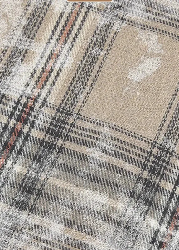 Vintage-InspiRed Brushed Plaid Oversized Shirt