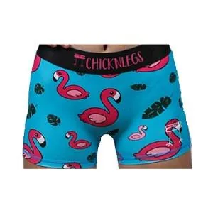 W. Chicknlegs Blue Flamingo 3" Run Compression Shorts